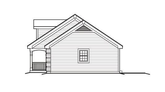Home Plan Right Elevation of this 3-Bedroom,1310 Sq Ft Plan -138-1165