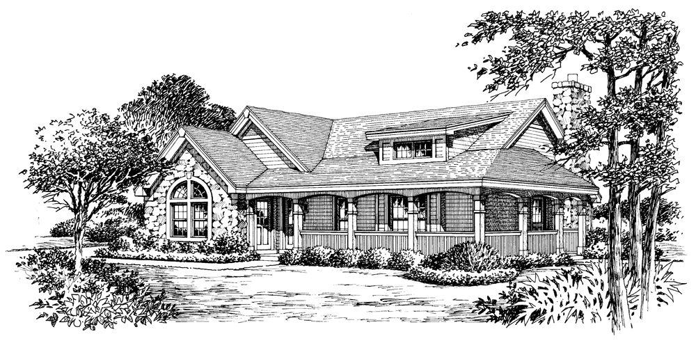 Front View of this 2-Bedroom, 801 Sq Ft Plan - 138-1166