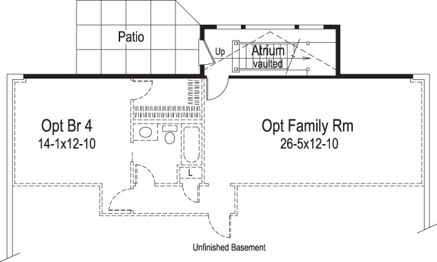 Floor Plan Basement of Country Plan #138-1167