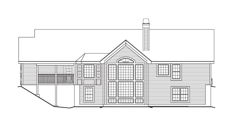 Home Plan Rear Elevation of this 3-Bedroom,1532 Sq Ft Plan -138-1167
