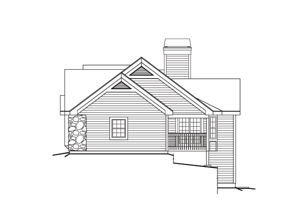 Home Plan Right Elevation of this 3-Bedroom,1532 Sq Ft Plan -138-1167