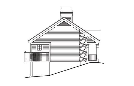 Home Plan Left Elevation of this 2-Bedroom,1348 Sq Ft Plan -138-1170