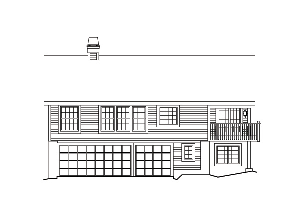 Home Plan Rear Elevation of this 2-Bedroom,1348 Sq Ft Plan -138-1170