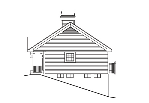 Home Plan Right Elevation of this 2-Bedroom,1348 Sq Ft Plan -138-1170