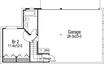 Floor Plan Basement of Ranch Plan #138-1170