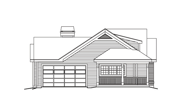 Home Plan Left Elevation of this 3-Bedroom,1591 Sq Ft Plan -138-1171