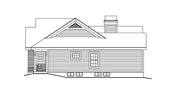 Home Plan Right Elevation of this 3-Bedroom,1591 Sq Ft Plan -138-1171