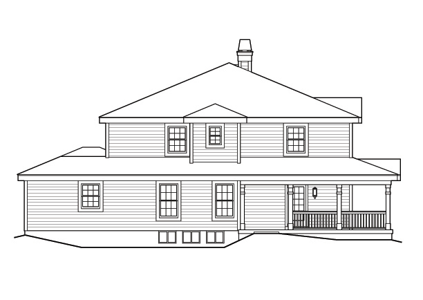Home Plan Left Elevation of this 4-Bedroom,2828 Sq Ft Plan -138-1172