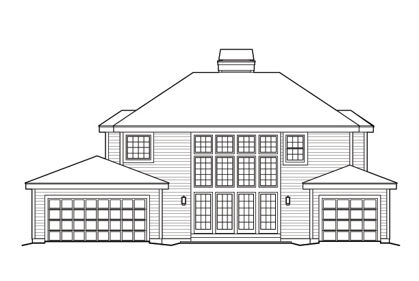 Home Plan Rear Elevation of this 4-Bedroom,2828 Sq Ft Plan -138-1172