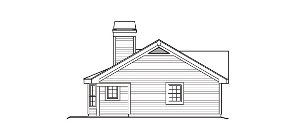 Home Plan Left Elevation of this 1-Bedroom,480 Sq Ft Plan -138-1173