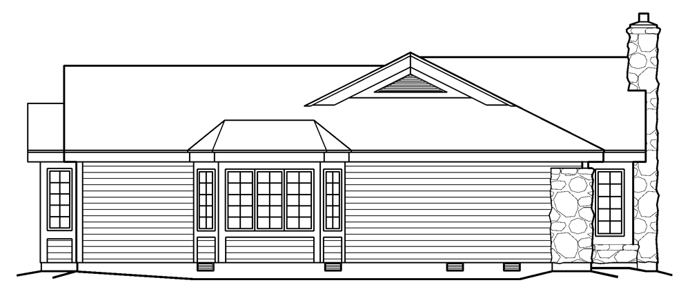 Home Plan Left Elevation of this 2-Bedroom,1687 Sq Ft Plan -138-1174