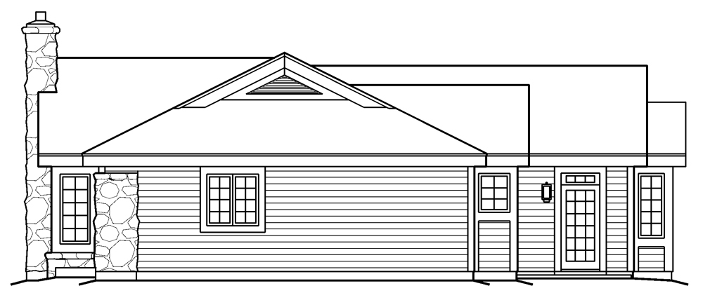 Home Plan Right Elevation of this 2-Bedroom,1687 Sq Ft Plan -138-1174