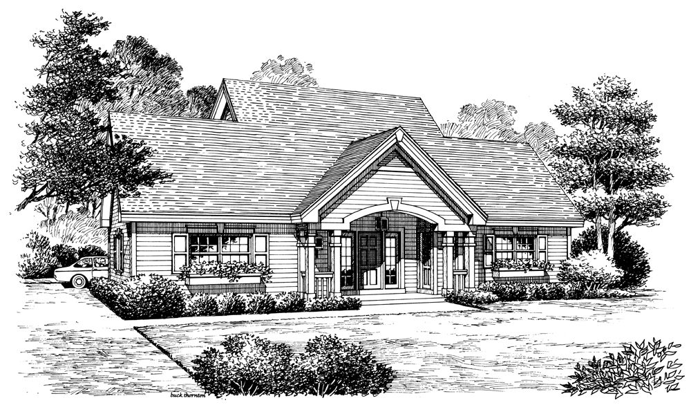 Front View of this 1-Bedroom, 831 Sq Ft Plan - 138-1175