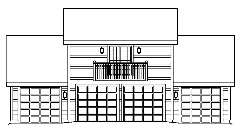 Home Plan Rear Elevation of this 1-Bedroom,831 Sq Ft Plan -138-1175