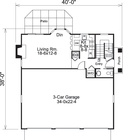 Floor Plan First Story of Garage w/Apartments Plan #138-1176