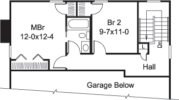 Floor Plan Second Story of Garage w/Apartments Plan #138-1176