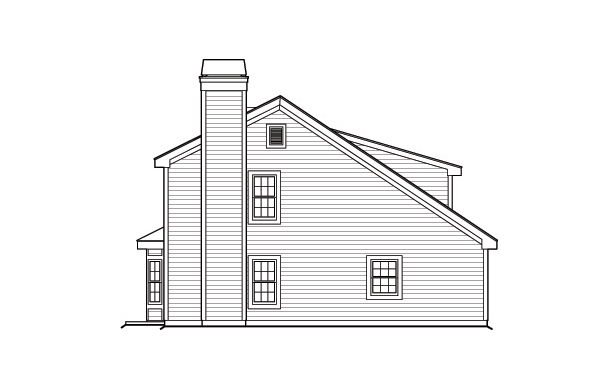Home Plan Left Elevation of this 2-Bedroom,1005 Sq Ft Plan -138-1176