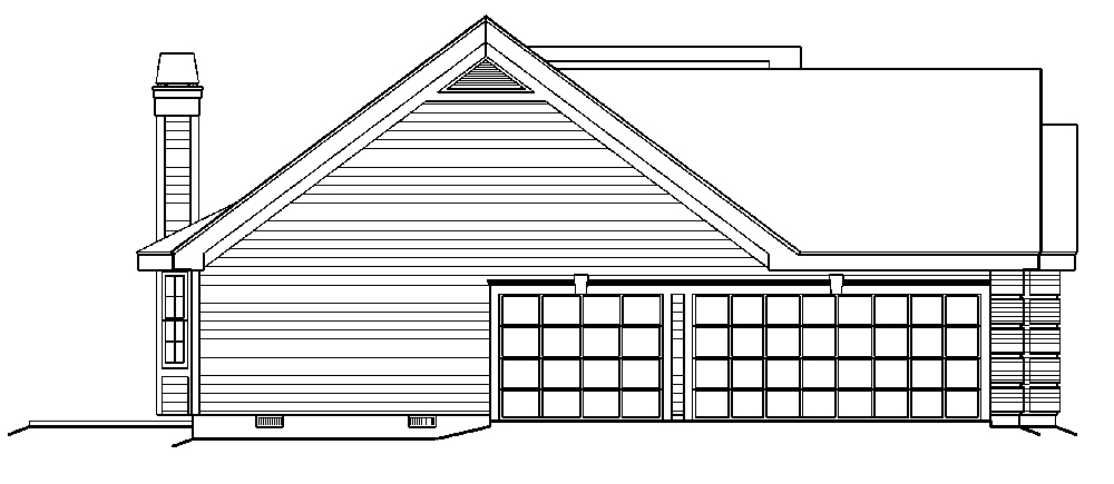 Home Plan Left Elevation of this 4-Bedroom,1929 Sq Ft Plan -138-1177