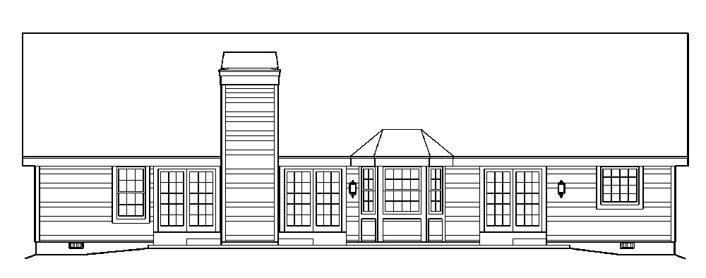 Home Plan Rear Elevation of this 4-Bedroom,1929 Sq Ft Plan -138-1177