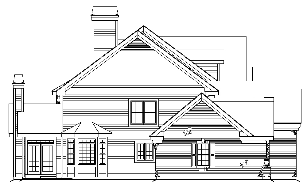 Home Plan Left Elevation of this 4-Bedroom,5321 Sq Ft Plan -138-1180