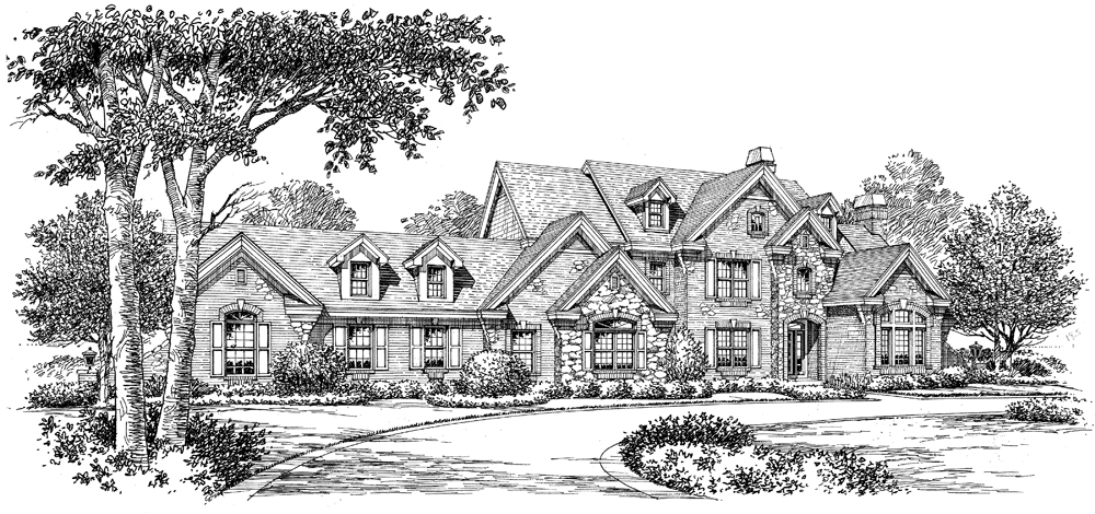 Front View of this 4-Bedroom, 5321 Sq Ft Plan - 138-1180