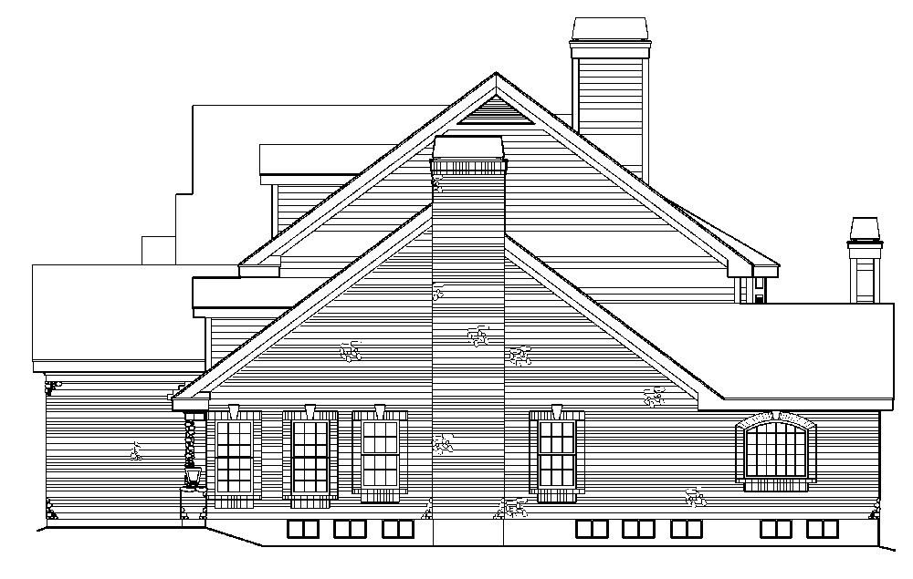 Home Plan Right Elevation of this 4-Bedroom,5321 Sq Ft Plan -138-1180