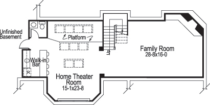 Floor Plan Basement of Traditional Plan #138-1181
