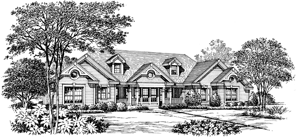 Front View of this 4-Bedroom, 2420 Sq Ft Plan - 138-1181