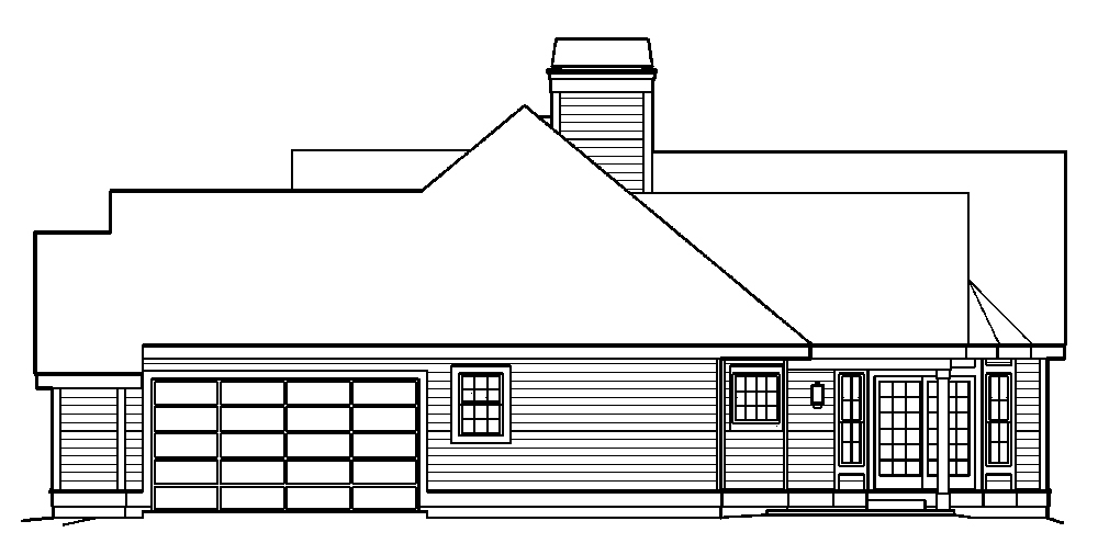 Home Plan Right Elevation of this 4-Bedroom,2420 Sq Ft Plan -138-1181