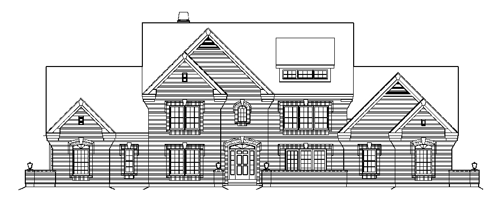 Home Plan Front Elevation of this 4-Bedroom,3670 Sq Ft Plan -138-1183