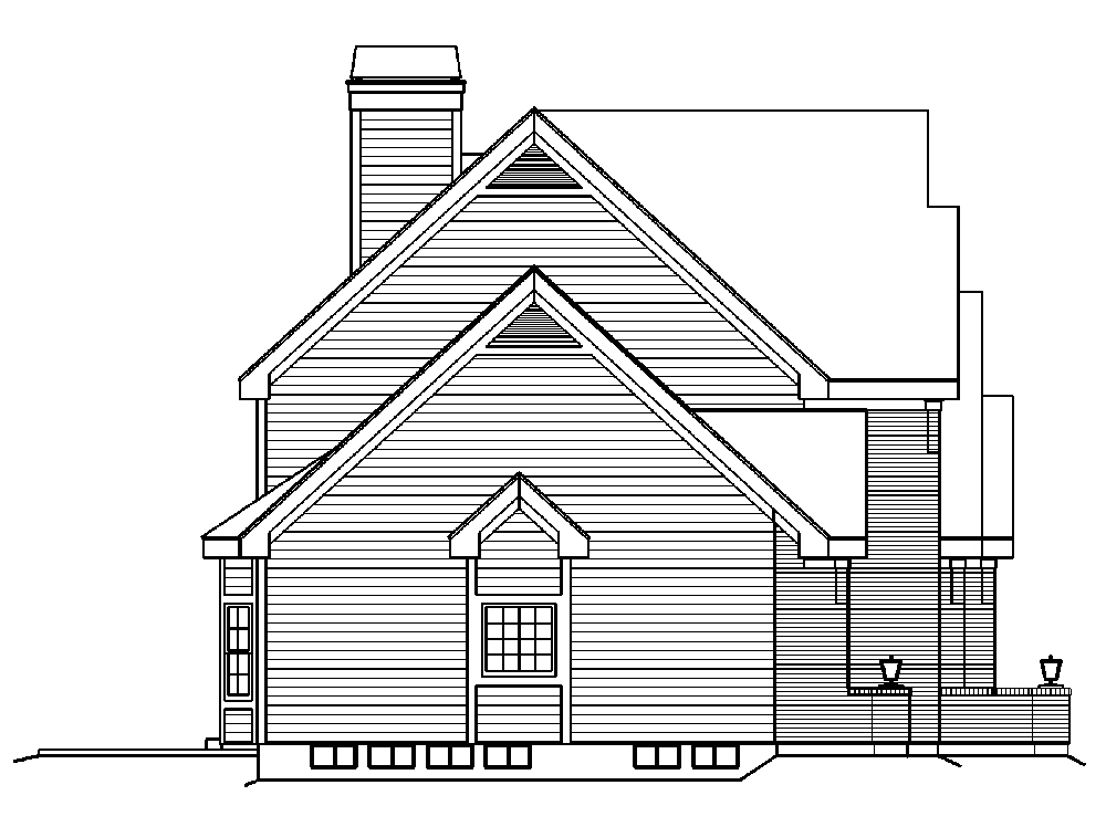 Home Plan Left Elevation of this 4-Bedroom,3670 Sq Ft Plan -138-1183