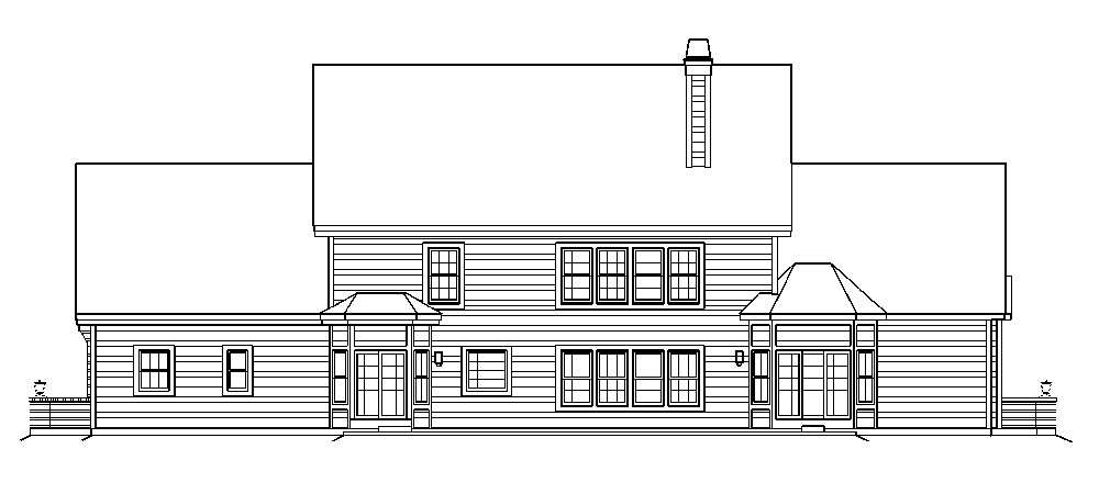 Home Plan Rear Elevation of this 4-Bedroom,3670 Sq Ft Plan -138-1183