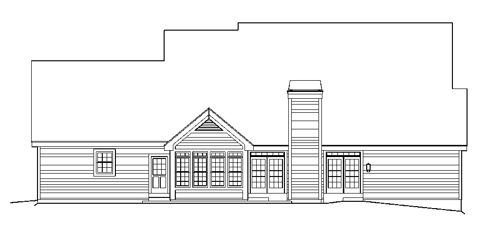 Home Plan Rear Elevation of this 4-Bedroom,3978 Sq Ft Plan -138-1184