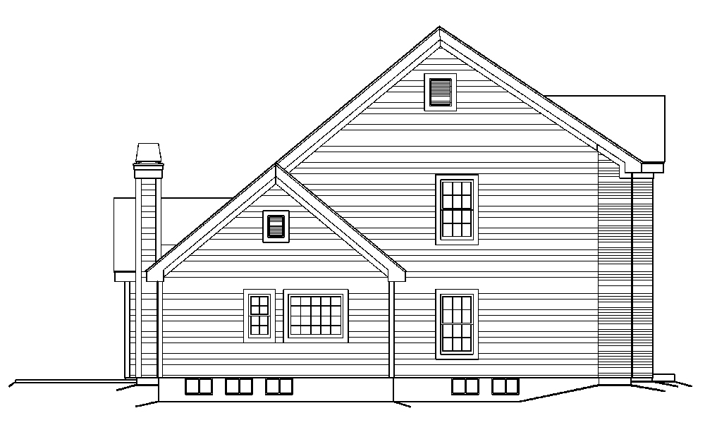 Home Plan Left Elevation of this 4-Bedroom,3978 Sq Ft Plan -138-1184
