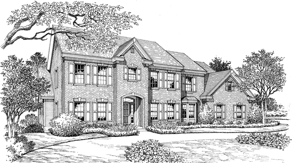 Front View of this 4-Bedroom, 3978 Sq Ft Plan - 138-1184