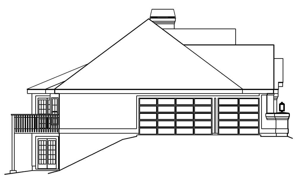Home Plan Left Elevation of this 4-Bedroom,2539 Sq Ft Plan -138-1186