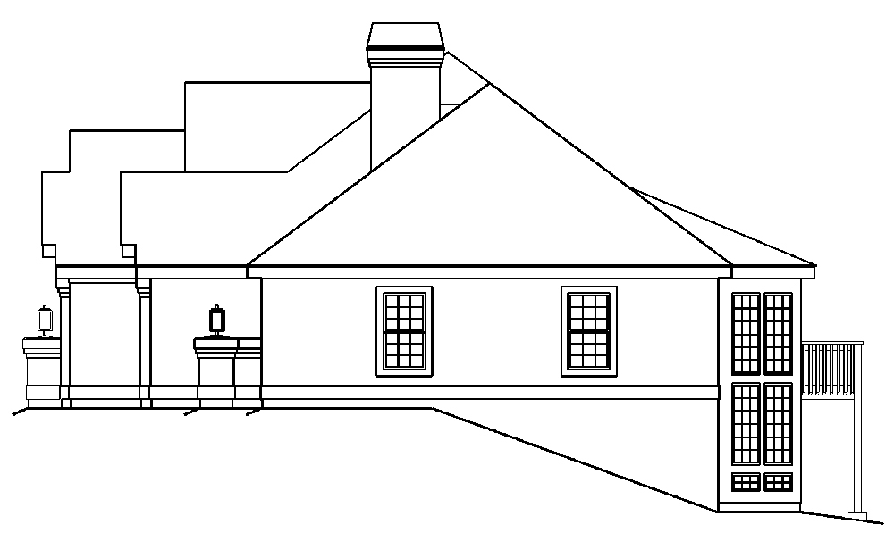 Home Plan Right Elevation of this 4-Bedroom,2539 Sq Ft Plan -138-1186