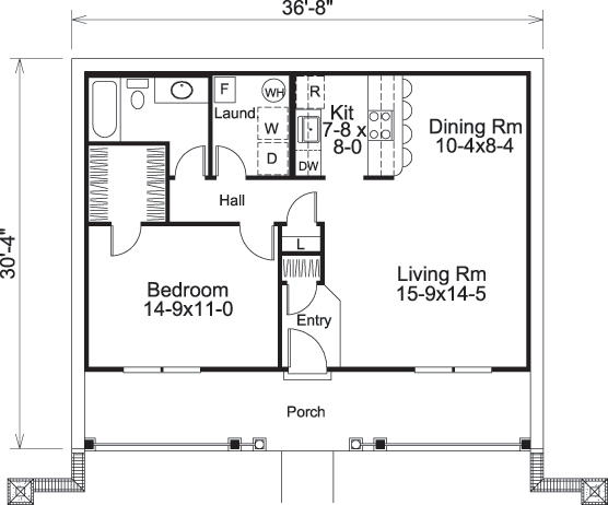 Floor Plan First Story of Vacation Homes Plan #138-1187