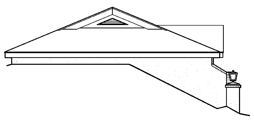 Home Plan Left Elevation of this 1-Bedroom,809 Sq Ft Plan -138-1187