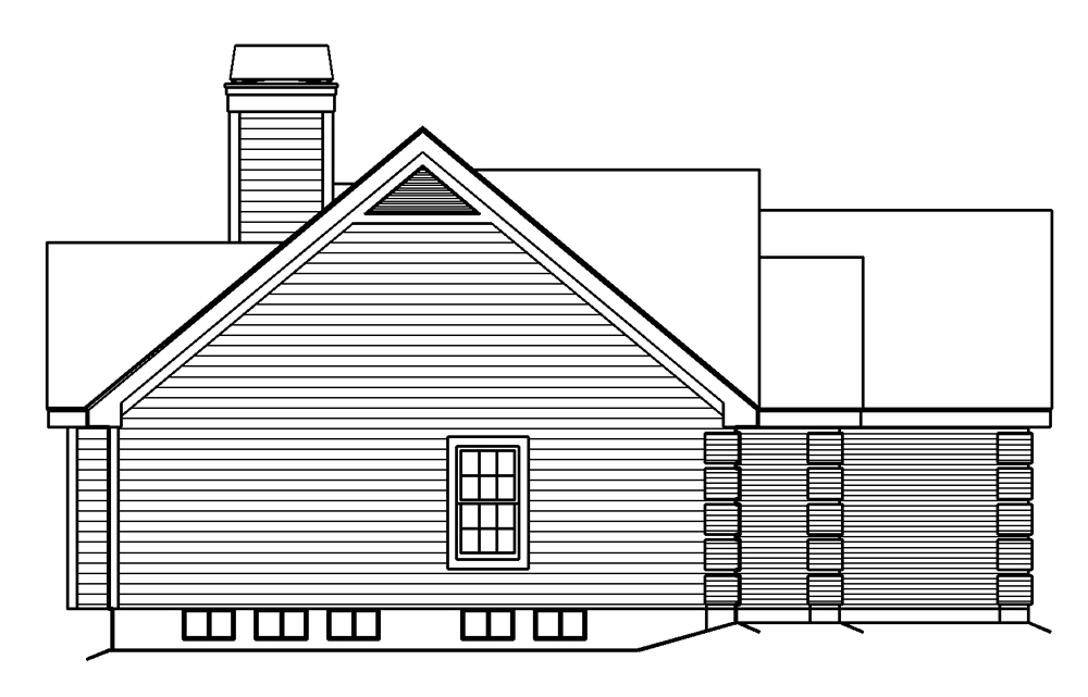 Home Plan Left Elevation of this 4-Bedroom,1599 Sq Ft Plan -138-1188