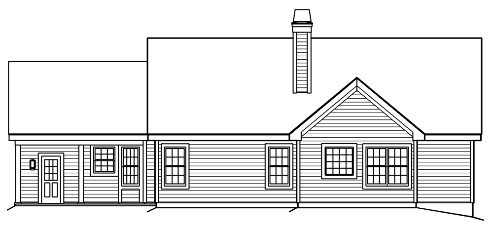 Home Plan Rear Elevation of this 4-Bedroom,1599 Sq Ft Plan -138-1188