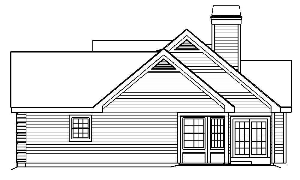 Home Plan Right Elevation of this 4-Bedroom,1599 Sq Ft Plan -138-1188