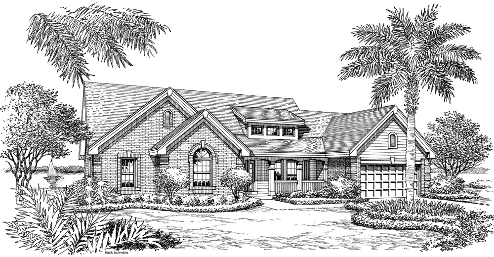 Front View of this 4-Bedroom, 1599 Sq Ft Plan - 138-1188