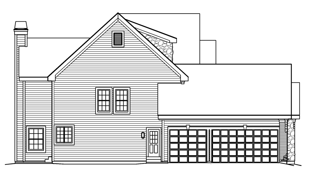 Home Plan Left Elevation of this 4-Bedroom,3974 Sq Ft Plan -138-1189