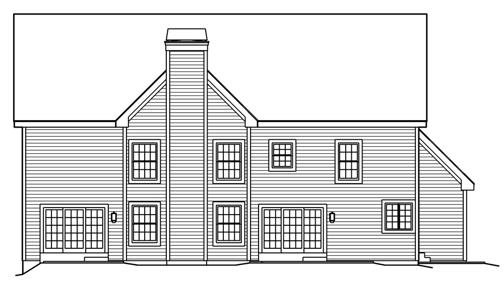 Home Plan Rear Elevation of this 4-Bedroom,3974 Sq Ft Plan -138-1189