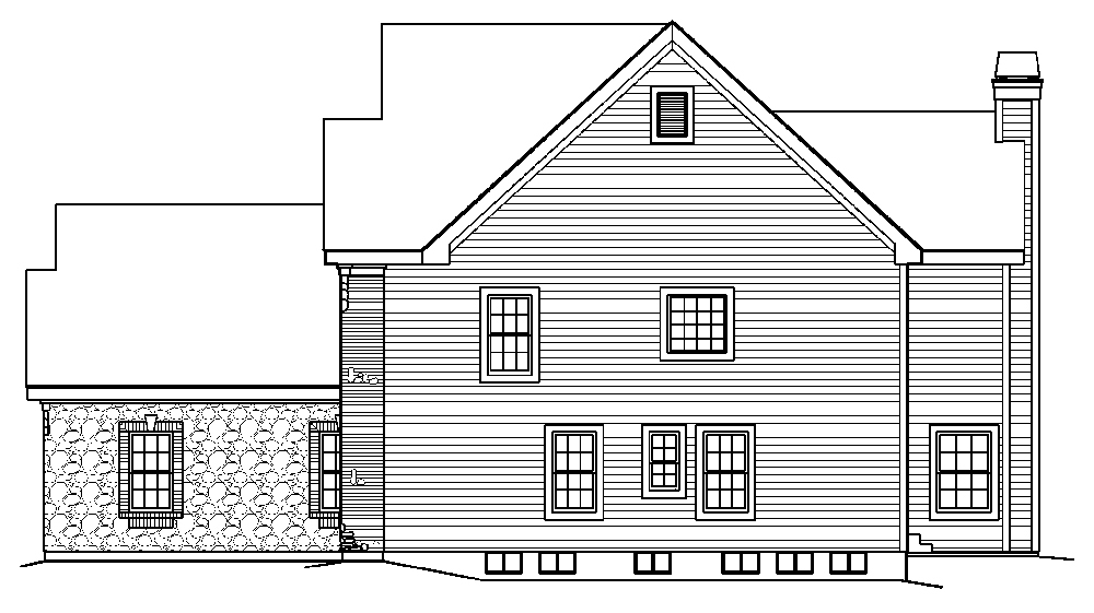 Home Plan Right Elevation of this 4-Bedroom,3974 Sq Ft Plan -138-1189