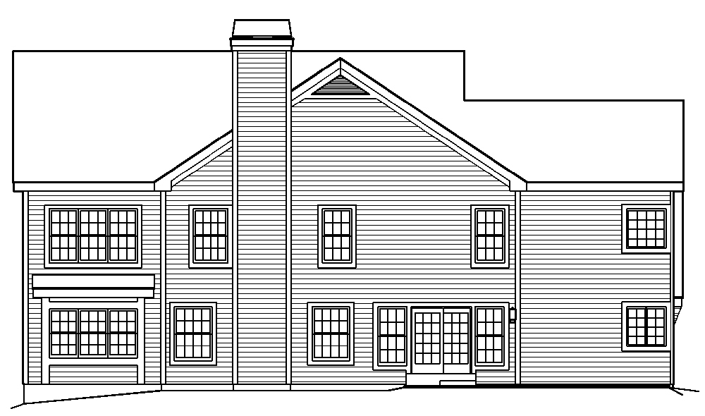 Home Plan Rear Elevation of this 4-Bedroom,4597 Sq Ft Plan -138-1191