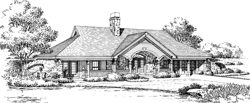 Front View of this 2-Bedroom, 1480 Sq Ft Plan - 138-1193