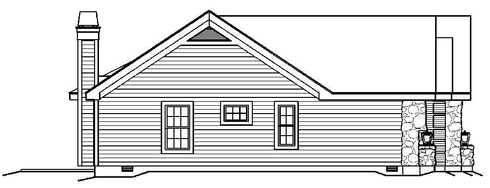 Home Plan Left Elevation of this 4-Bedroom,1519 Sq Ft Plan -138-1194