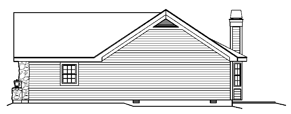 Home Plan Right Elevation of this 4-Bedroom,1519 Sq Ft Plan -138-1194